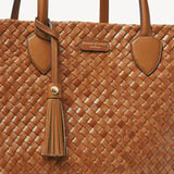Large Island Tote Tan Woven Leather