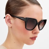 Como Square Sunglasses Black Crystal 