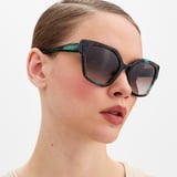 Como Square Sunglasses Teal Marble 