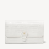Travel Wallet Deep Shine Chalk White Small Croc