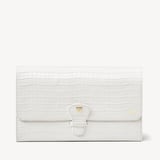 Travel Wallet Deep Shine Chalk White Small Croc