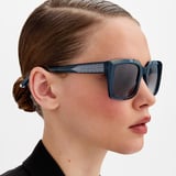 Hamptons Rectangular Sunglasses Blue Crystal 