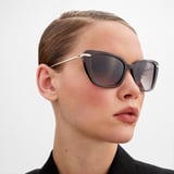 Resort Cat-Eye Sunglasses Storm Grey Crystal
