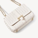 Lottie Chalk White Woven Leather
