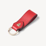 Small Leather Loop Keyring Cardinal Red Pebble