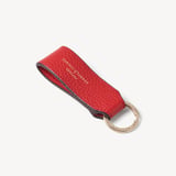 Small Leather Loop Keyring Cardinal Red Pebble