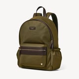Men's Backpack Olive Nylon Canvas with Leather Trim