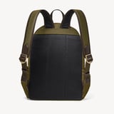 Men's Backpack Olive Nylon Canvas with Leather Trim