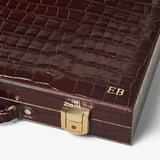 17-inch Backgammon Set Deep Shine Amazon Brown Croc