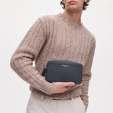 Double Zip Mount Street Wash Bag Navy Pebble