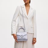 Midi Mayfair® Blue Metallic Woven Leather