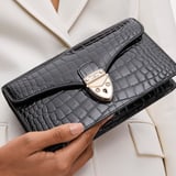 Mayfair®Clutch Black Patent Croc