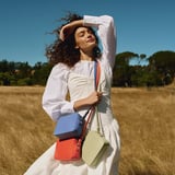 Camera Crossbody with Changeable Straps Capri Blue Pebble