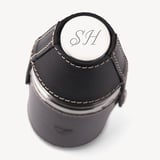 6oz Hunter Leather Flask Smooth Cognac & Espresso Suede
