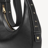 Soho Large Crescent Black Milled Pebble