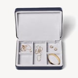 Large Travel Jewellery Case Navy Pebble