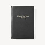 A5 Refillable Luxury Journal Black Soft Saffiano with Soft Suede Lining