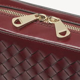 Camera Crossbody Merlot Woven Leather