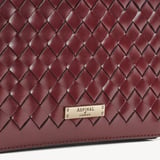 Camera Crossbody Merlot Woven Leather