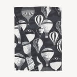 Merino & Silk Stole Monochrome Hot Air Balloons