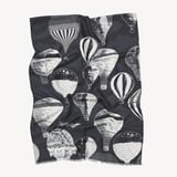 Merino & Silk Stole Monochrome Hot Air Balloons