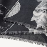 Merino & Silk Stole Monochrome Hot Air Balloons