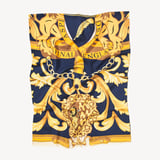 Merino & Silk Stole Navy Signature Shield
