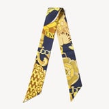 Skinny Silk Scarf Navy Pure Silk
