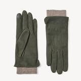 Women's Knitted Cuff Nubuck Gloves Pine Nubuck