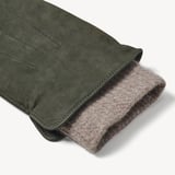 Women's Knitted Cuff Nubuck Gloves Pine Nubuck