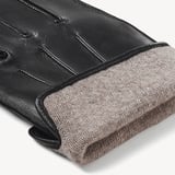 Men's Cashmere Lined Leather Gloves Black Nappa