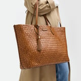 Large Island Tote Tan Woven Leather