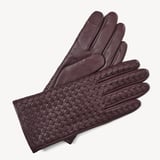 Women's Woven Leather Gloves Fig Nappa
