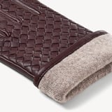 Women's Woven Leather Gloves Fig Nappa