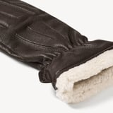 Women's Shearling Lined Leather Gloves Chocolate Deerskin