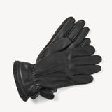 Men's Shearling Lined Leather Gloves Black Nappa