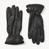 Men's Shearling Lined Leather Gloves Black Nappa