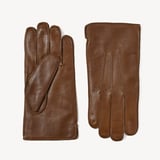 Men's Cashmere Lined Leather Gloves Mid Brown Nappa