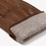 Men's Cashmere Lined Leather Gloves Mid Brown Nappa