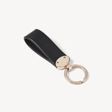Oval Loop Keyring Black Soft Saffiano