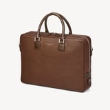 Mount Street Laptop Briefcase Tobacco Pebble