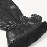Women's Shearling Lined Leather Gloves Black Deerskin