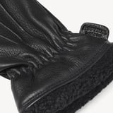 Men's Shearling Lined Leather Gloves Black Nappa