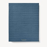 2026 A4 Day to Page Leather Diary Deep Shine Peacock Blue Small Croc