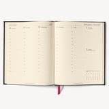 2026 A4 Week to View Leather Diary Cardinal Red Pebble