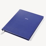 2026 A4 Week to View Leather Diary Cobalt Blue Pebble