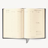 2026 A5 Week to View Leather Diary Deep Shine Black Croc