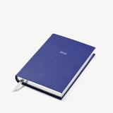 2026 A5 Day to Page Leather Diary Cobalt Blue Pebble