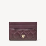 Slim Credit Card Holder Fig Quilted Nappa
