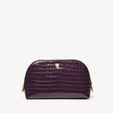 Classic Makeup Case Deep Shine Fig Small Croc